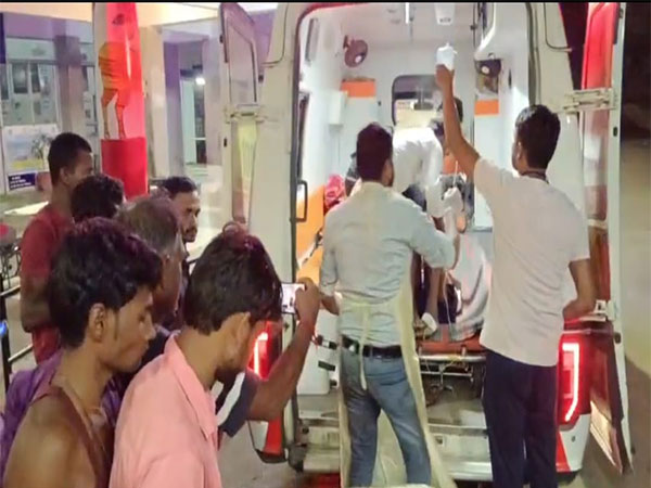 Injured elderly villager being taken to hospital (Photo/ANI)