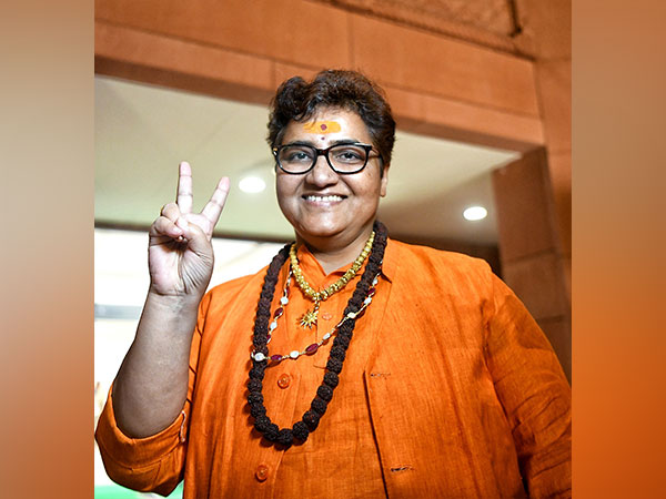 BJP MP Sadhvi Pragya Thakur at Parliament (Photo/ANI)