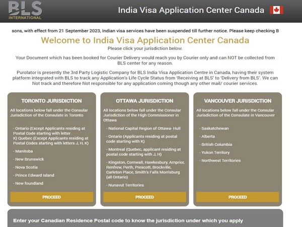 Visa Suspension notice by BLS international (Photo/Screen Grab Website)