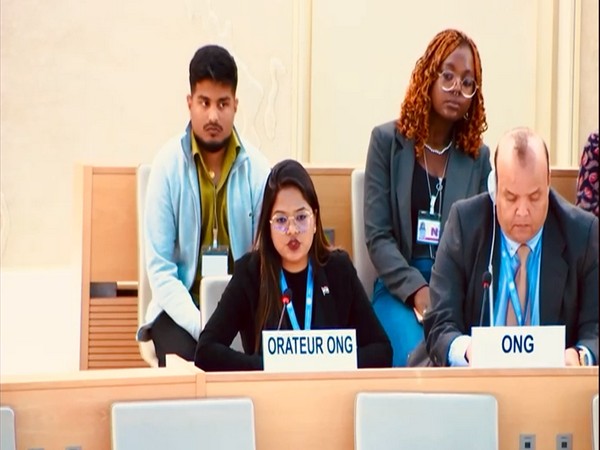 Rohini Ghawri speaking at UNHRC in Geneva (Photo/ANI)