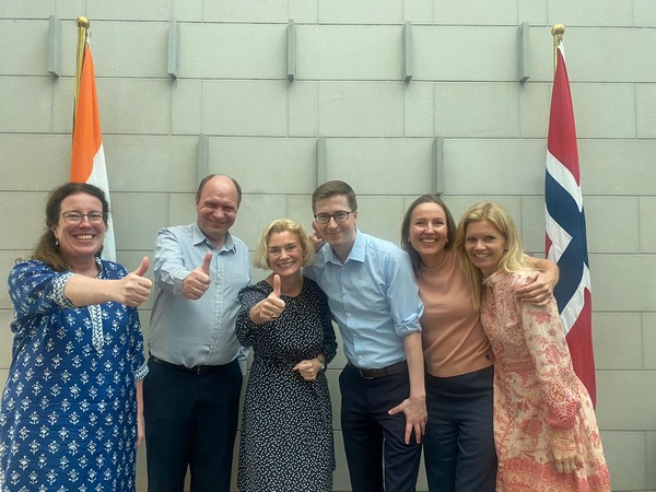 Norway's Ambassador to India, May Elin Stener with her team. (Photo: X//@NorwayAmbIndia)