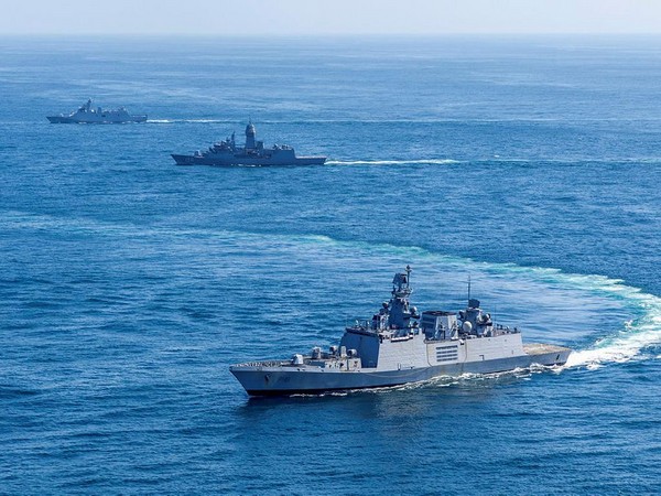 INS Sahyadri participating in India-Indonesia-Australia trilateral exercise (Photo/PIB)