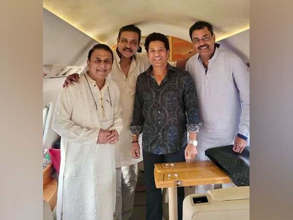 Sachin Tendulkar, Ravi Shastri, Sunil Gavaskar and Dilip Vengsarkar (Photo: Ravi Shastri/ Twitter)