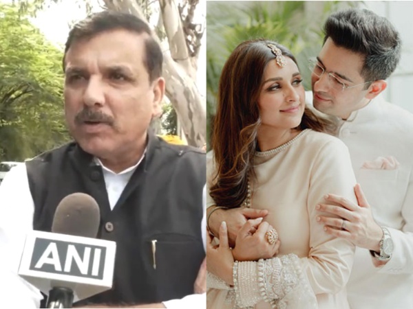 AAP MP Sanjay Singh (ANI/Photos), Raghav Chadha , Parineeti Chopra (Image source: Instagram)