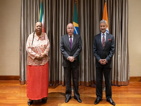 International Relations and Cooperation Minister of South Africa = Grace Naledi Pandor, Foreign Affairs of Brazil Mauro Vieira and EAM Jaishankar (Photo Credits:X/@DrSJaishankar)