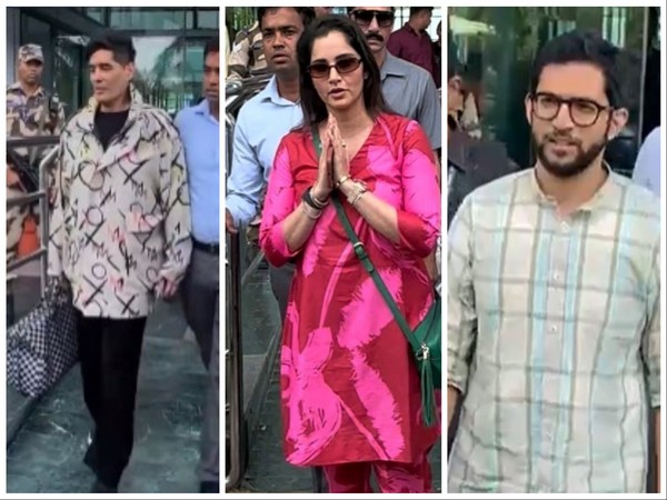 Sania Mirza, Manish Malhotra, Aaditya Thackeray (Image source: ANI)