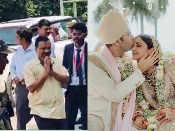 CM Kejriwal (ANI/Photos), Raghav Parineeti (Image source: Parineeti Chopra's Instagram)