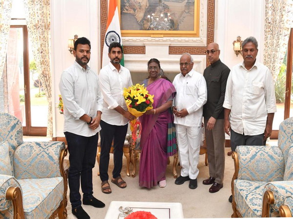 Nara Lokesh, TDP MPs meet President Droupadi Murmu (Photo/ANI)