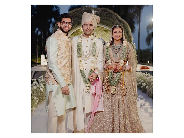 Aaditya Thackeray with Raghav Chadha and Parineeti Chopra (Image source: Instagram)