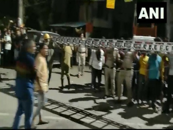 Major Fire at girs' hostel in Delhi's Mukherjee Nagar. (Photo/ANI)