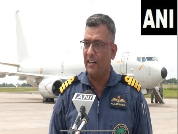 P-8I squadron Commanding Officer Captain AK Singh at INS Rajali (Image/ANI)