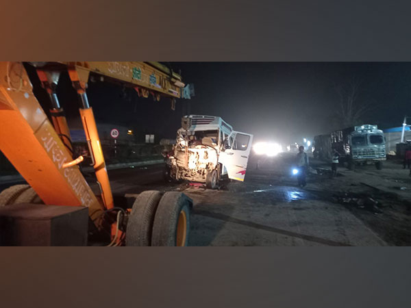 Odisha tourist bus collides with vehicle in Bihar's Kaimur (Image/ANI)