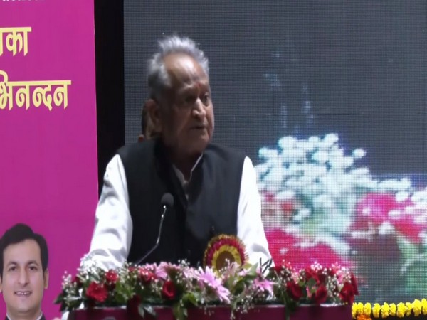 Ashok Gehlot addressing 2nd RNC National Conference in Jaipur (Photo/ANI)