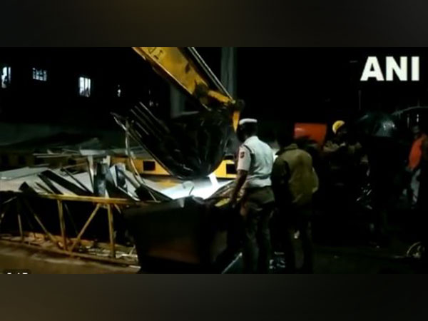 6 injured as roof of petrol pump collapses in TN's Chennai (Photo/ANI)