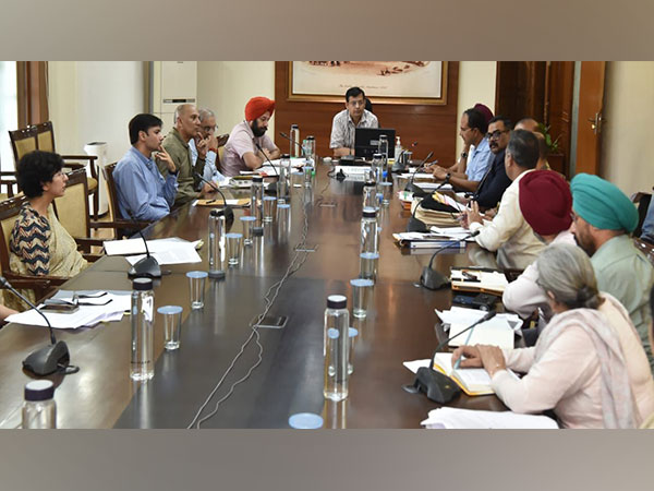 Punjab Chief Secretary Anurag Verma presiding meeting (Photo/ANI)