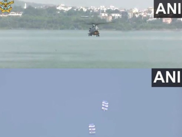 IAF held an aerial display over Bhojtal Lake in Bhopal. (Photo/ANI)