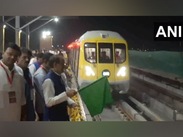 MP CM Shivraj Singh Chouhan flags off trial run of Indore Metro (Photo/ANI)