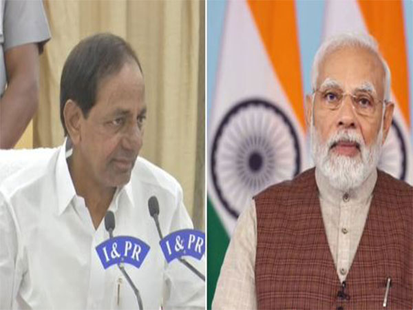 Telangana Chief Minister K Chandrashekar Rao (on left), Prime Minister Narendra Modi (on right) (File Photo/ANI)