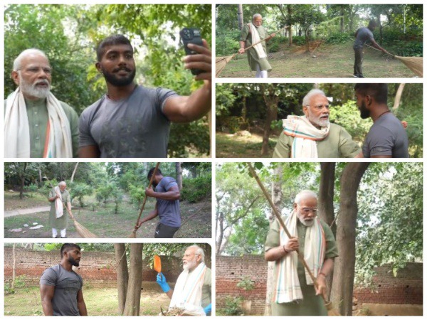 Prime Minister Narendra Modi meets Ankit Baiyanpuriya, who had started a 75-day fitness challenge (Images: X/ PM Narendra Modi)