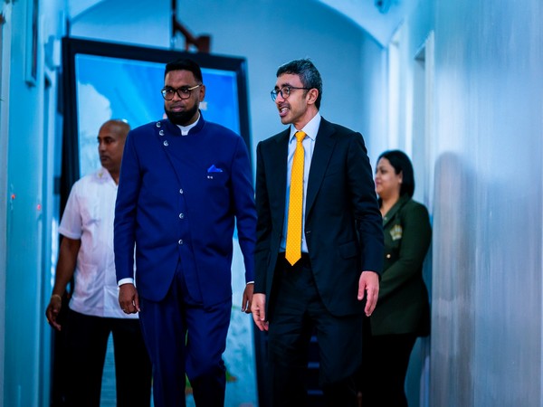 Guyana President Mohamed Irfaan Ali, UAE Minister of Foreign Affairs Sheikh Abdullah bin Zayed Al Nahyan (Image Credit: X/@OFMUAE)