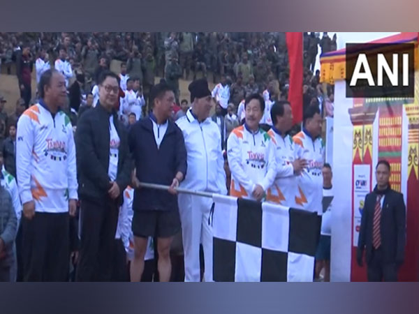 Kiren Rijiju, CM Pema Khandu flag off first Tawang Marathon (Image: ANI) 