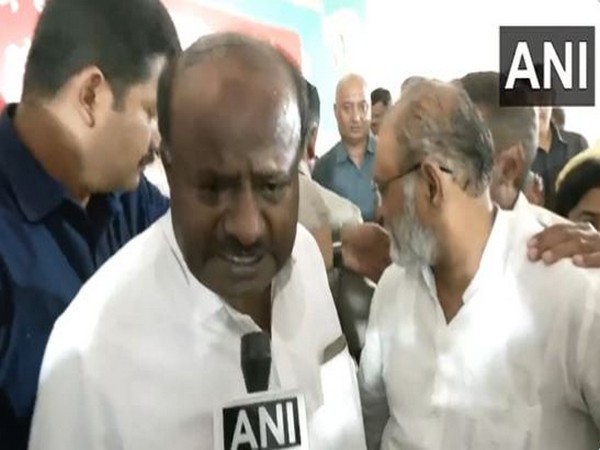 Former Karnataka Chief Minister HD Kumaraswamy after JDS meeting (Photo/ANI)