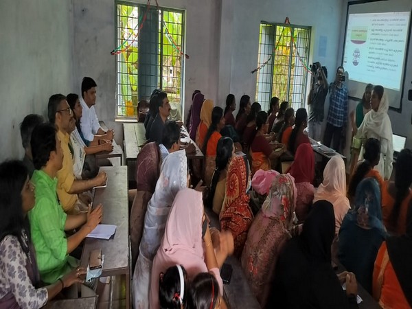 Kudumbashree members at a class room as part of 'Back to school