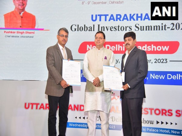 Uttarakhand CM Pushkar Singh Dhami at Uttarakhand Global Investors Summit 2023 (Photo/ANI)