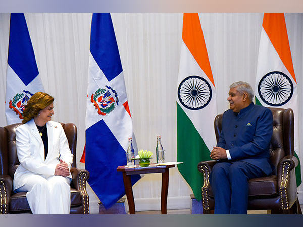 Dominican Republic Vice President Raquel Pena Rodriguez and Jagdeep Dhankhar. (Photo: X//@VPIndia)