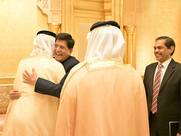 Union Minister Piyush Goyal and Sheikh Hamed Bin Zayed Al Nahyan (Photo/ANI)