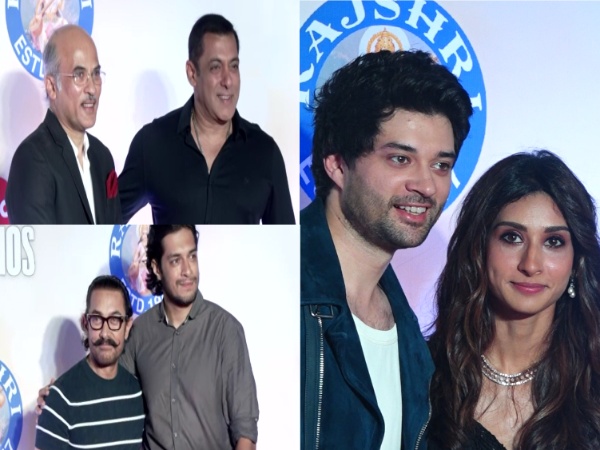 Salman Khan, Sooraj Barjatya, Aamir Khan, Rajveer and Paloma (Image source: ANI/Photos)