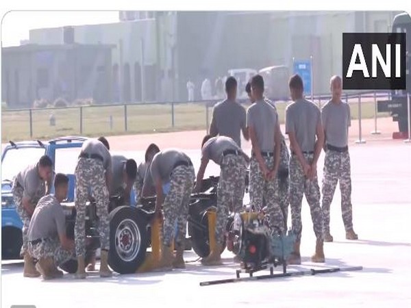 IAF conducts full dress rehearsals in Prayagraj for its 91st-anniversary celebrations (Photo/ANI)