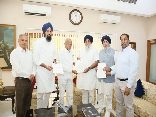 Akali Dal delegation meets Punjab Governor Banwarilal Purohit (Photo credit/Sukhbir Singh Badal 'X' handle)