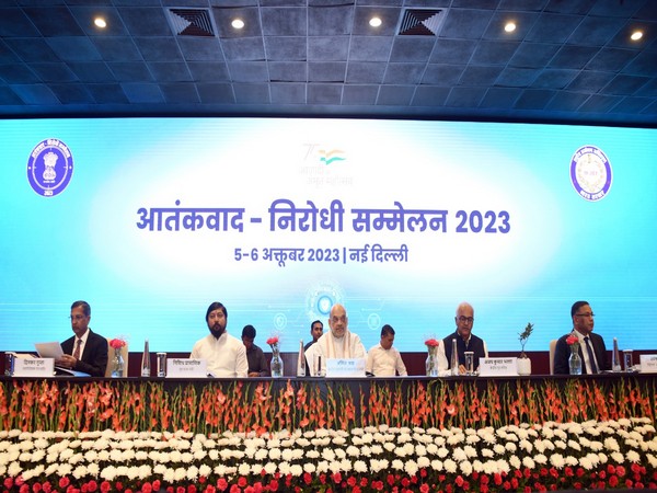 Amit Shah with Ajay Kumar Bhalla, Nisith Pramanik and others during the inaugural session of the 3rd Anti-Terror Conference (Photo/ANI)