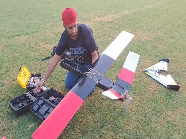 Tanishpreet Singh making planes from scrap. (Photo Credit - ANI)