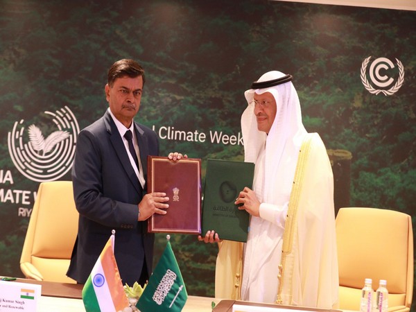 Union Minister RK Singh and Saudi Arabia minister Abdulaziz bin Salman Al-Saud (Photo Credit: OfficeOfRKSingh/X)