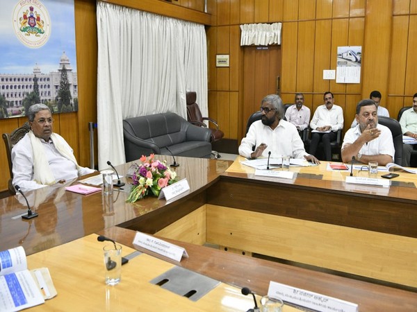 Chief Minister Siddaramaiah while at ee meeting of the Forests and Mines and Geology departments. (Photo/CMO Karnataka Twitter)