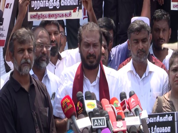 Manithaneya Jananayaga Katchi General Secretary, Tamimun Ansari (Photo/ANI)