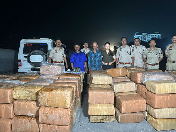 Guwahati City Police seize over 2,600 Kg of ganja from oil tanker (Photo/ANI)