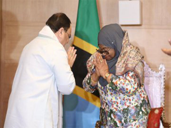BJP Chief JP Nadda with Tanzanian President (Photo:X/@JPNadda)