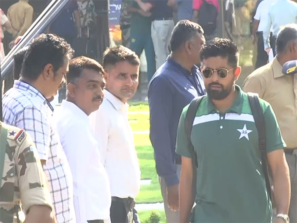 Pakistan skipper Babar Azam in Ahmedabad (Photo/ANI)