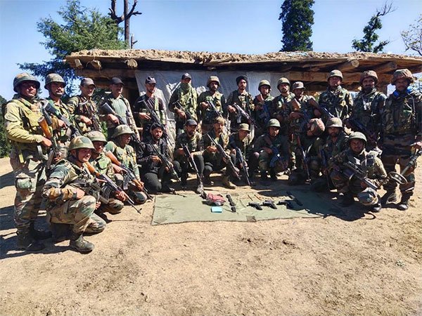 Doda Police and Indian Army after busting the terrorist hideout. (Photo/ANI)