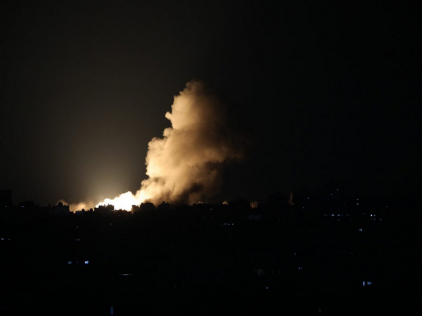 Smoke billows in the aftermath of an Israeli airstrike on Hamas targets in Gaza. (Photo/TPS)