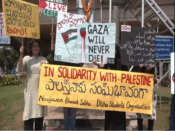 Youth in Hyderabad at a protest. (Photo/ANI)