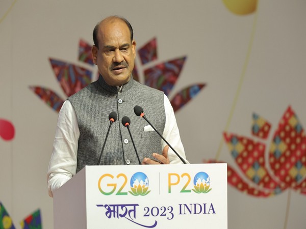 Lok Sabha speaker Om Birla addressing inaugural session of P20 Summit. (Photo/PIB)