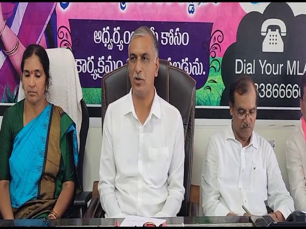Telangana Finance Minister and BRS leader, Harish Rao at Press Conference in Medak(Photo/ANI)