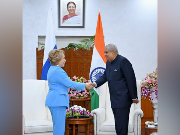 Chairwoman of the Federation Council of the Russian Federation Valentina Matviyenko and Vice President of India Jagdeep Dhankar (Photo Credits: X/@VPIndia)