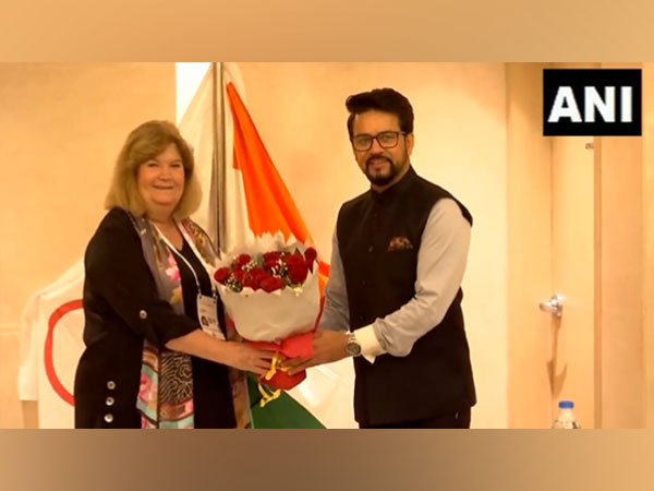 Anurag Thakur with Gunilla Lindberg. (Photo- ANI)
