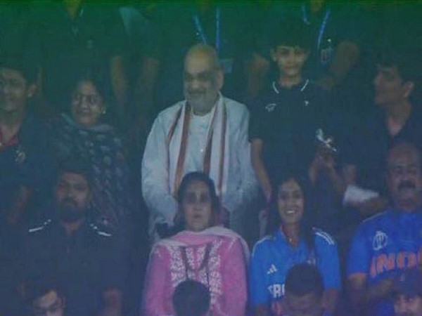 Union Home Minister Amit Shah in Narendra Modi Stadium (Photo: Twitter)