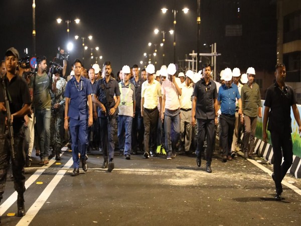 Assam Chief Minister Himanta Biswa Sarma inspects Zoo road flyover in Guwahati (X/@himantabiswa)